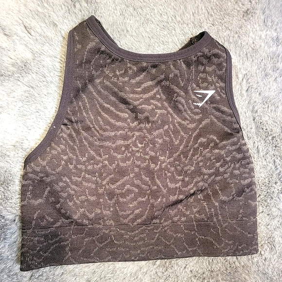 Gymshark XS Adapt Animal Seamless Sports Bra Black - Picture 3 of 8